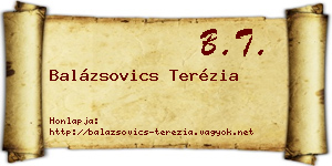 Balázsovics Terézia névjegykártya