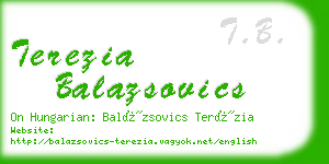 terezia balazsovics business card